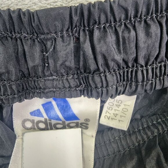 Mens Vintage Adidas Black Nylon Track Pants Drawstring Windbreaker Size M - Picture 5 of 11